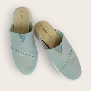 Toms Alpargata Womens Shoes | Sz 9.5 Wide | Comfort Mule Slides Sneakers Seafoam